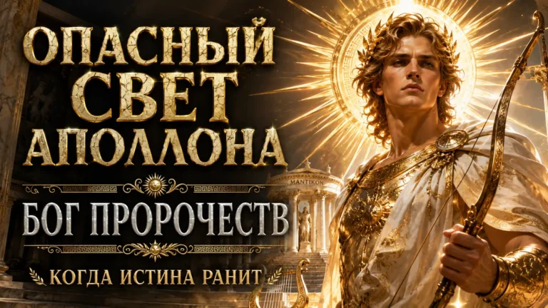 Аполлон с луком и лирой, текст: Опасный свет Аполлона, бог пророчеств