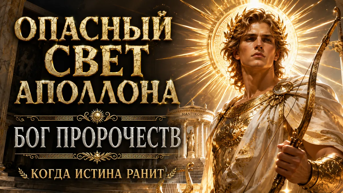 Аполлон с луком и лирой, текст: Опасный свет Аполлона, бог пророчеств