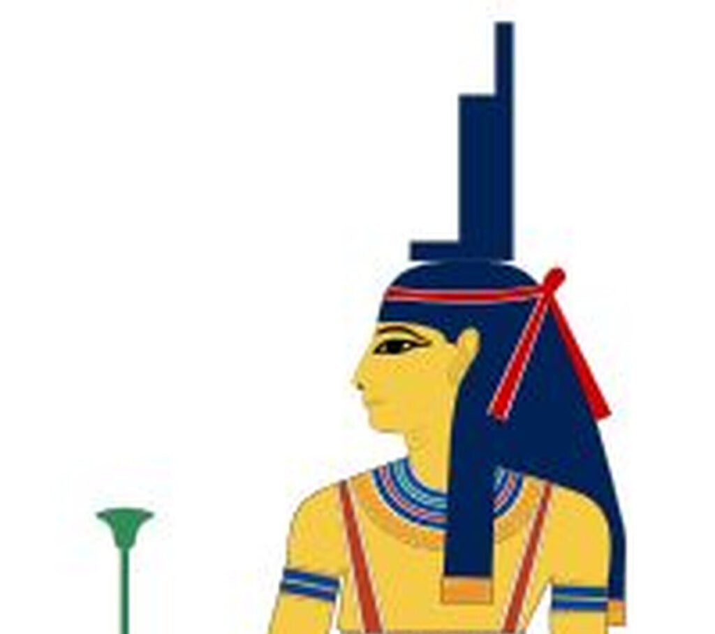 Каноническое изображение богини Исиды с жезлом и анхом