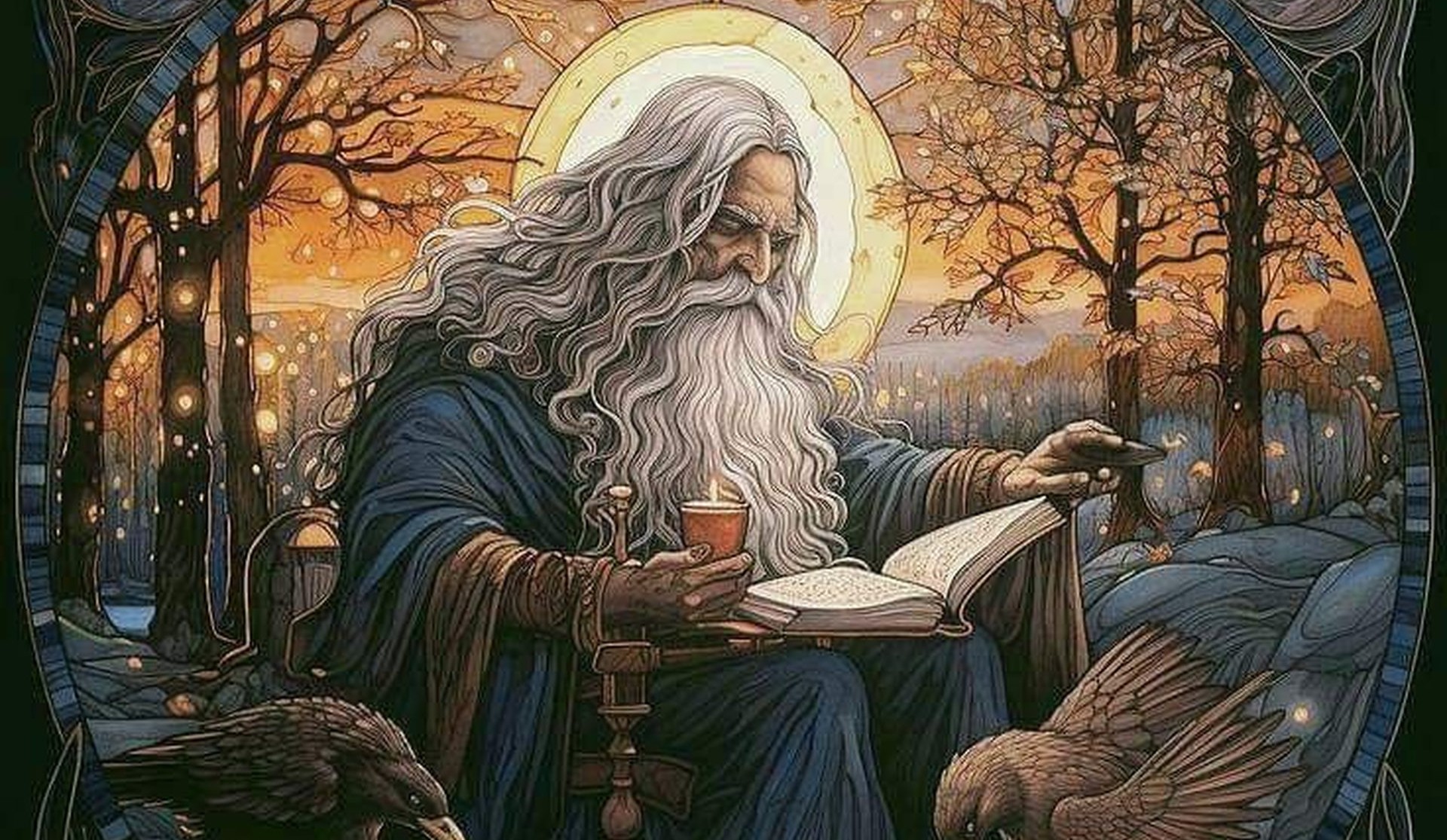 Троян славянский бог мудрости старец читающий древнюю книгу