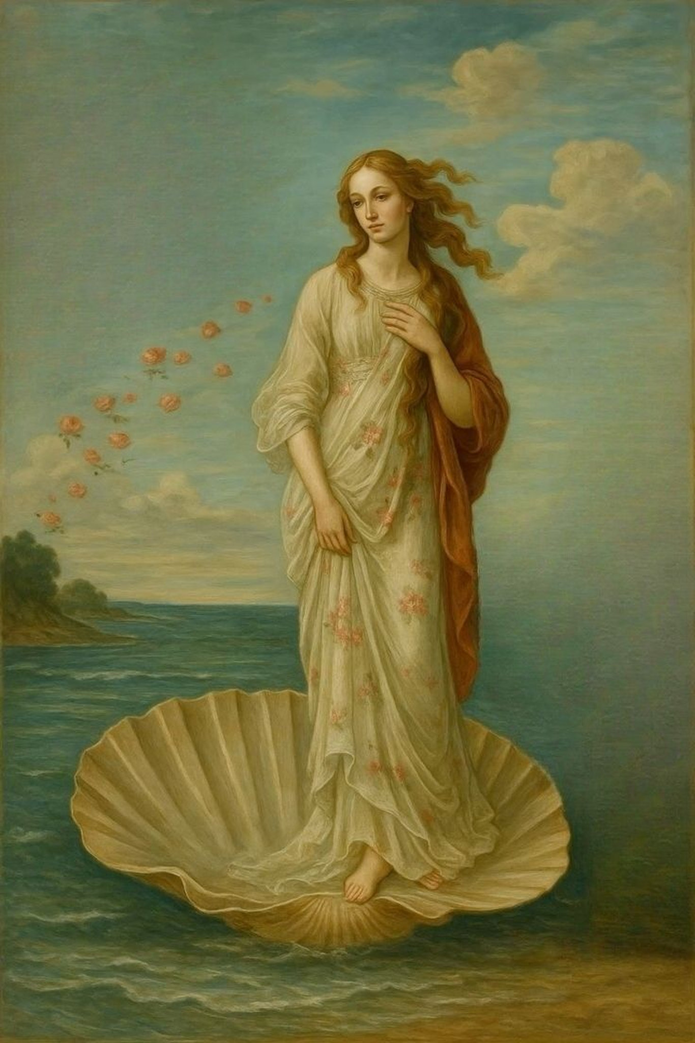 Венера на раковине море римская мифология богиня любви классическая картина