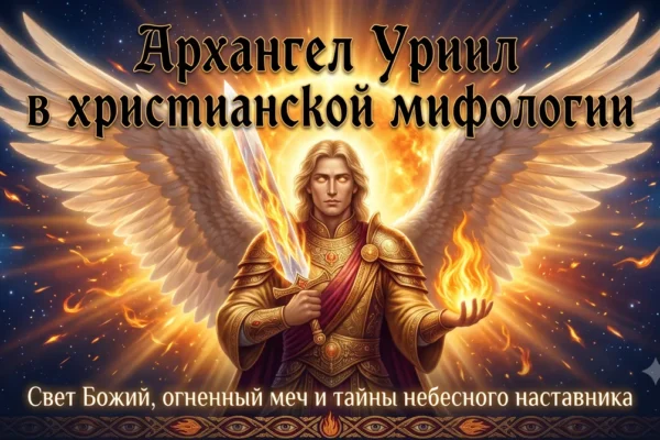 Титульная обложка с надписью Архангел Уриил в христианской мифологии.