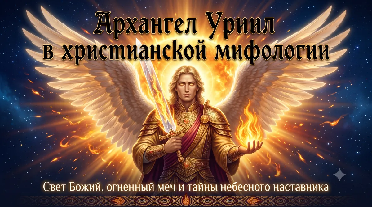 Титульная обложка с надписью Архангел Уриил в христианской мифологии.