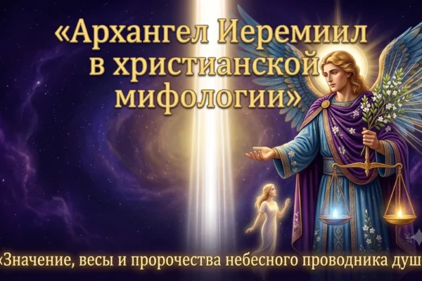 Титульная обложка с надписью Архангел Иеремиил в христианской мифологии