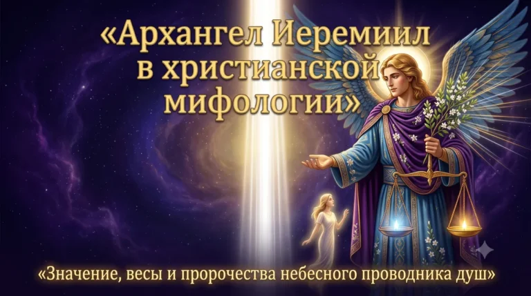 Титульная обложка с надписью Архангел Иеремиил в христианской мифологии