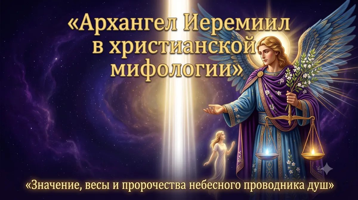 Титульная обложка с надписью Архангел Иеремиил в христианской мифологии