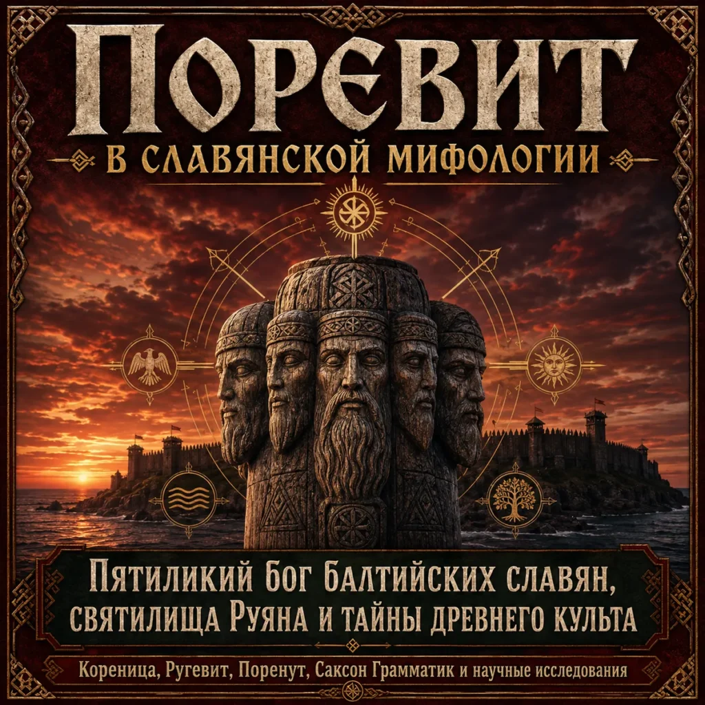 Поревит в славянской мифологии — пятиликий бог руян острова Рюген