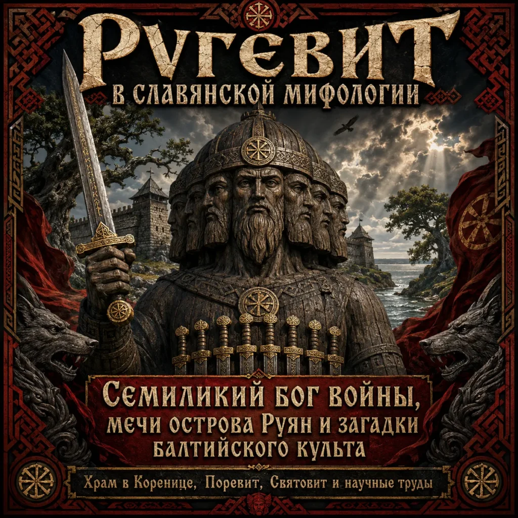 Ругевит — семиликий бог войны балтийских славян, деревянный идол с мечом и крепость острова Рюген