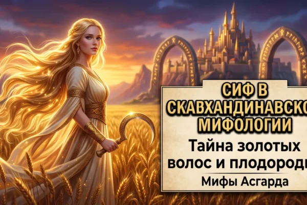 Обложка с богиней Сиф, серпом и надписью Сиф в скандинавской мифологии.