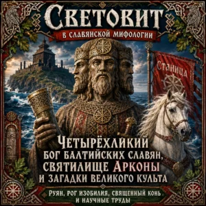 Световит — четырёхликий бог балтийских славян с рогом, белым конём и святилищем Арконы