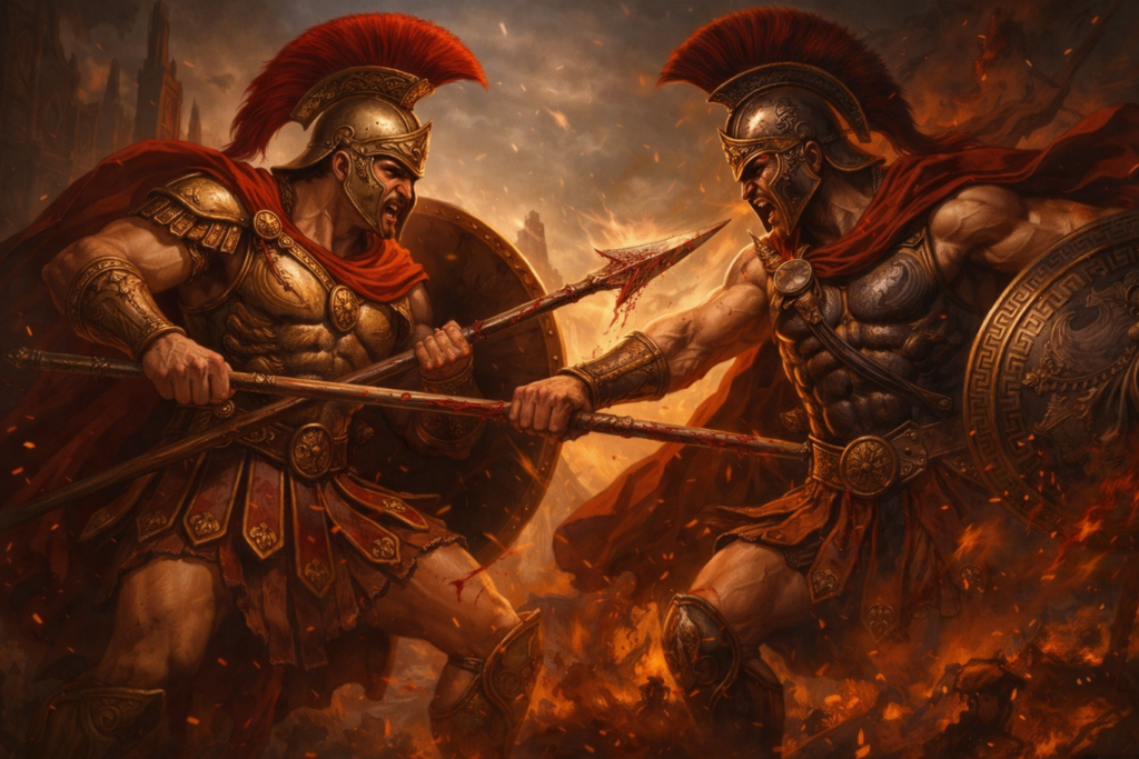 Марс против Ареса битва богов войны римская и греческая мифология сражение