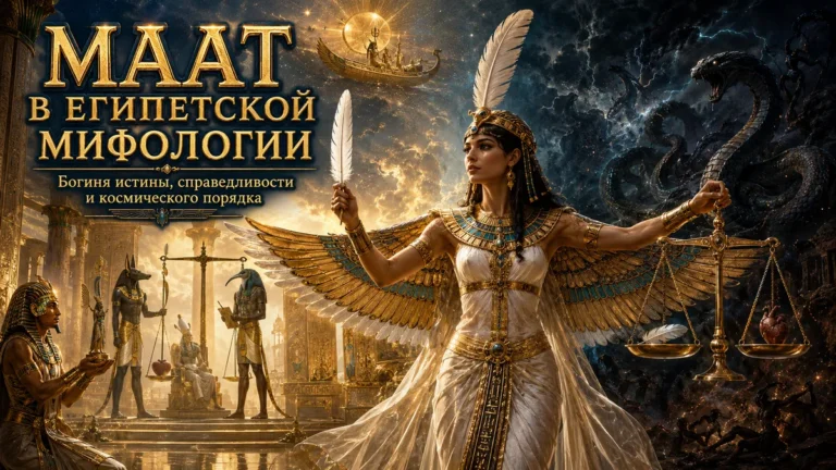 Обложка с Маат, пером истины, весами, солнечной ладьёй Ра, Анубисом, Тотом и змеем Апопом
