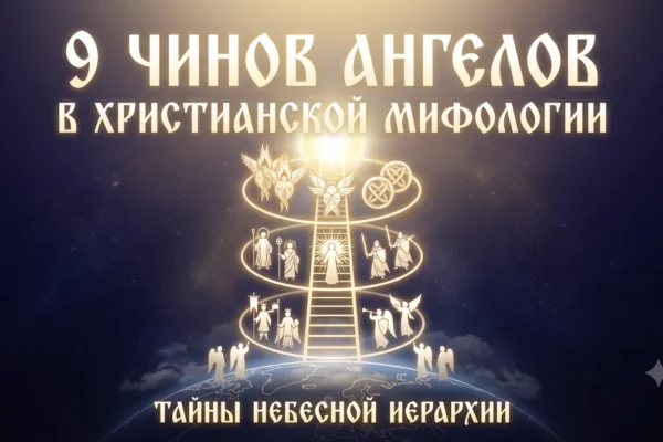 Обложка с небесной лестницей и девятью чинами ангелов в христианской ангелологии