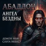 Абаддон — Ангел Бездны с ключом, чёрными крыльями и горящими глазами на фоне врат преисподней