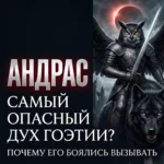 Андрас — опасный дух Гоэтии с головой совы, мечом и чёрным волком